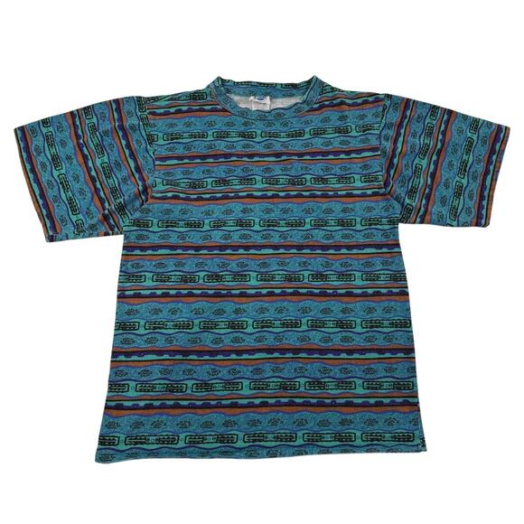 Vintage Geometric Tropical Beach 90s Shirt - Picture 1 of 8